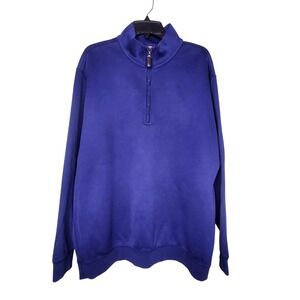 Roundtree & Yorke Gold Label Polo Shirt Long Sleeve Performance Knit Blue XL